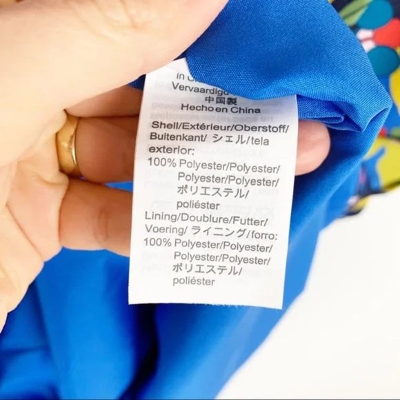 J. CREW • Mercantile Blue Tropical Palm Floral Faux Wrap Dress SIZE 4 EUC - Picture 7 of 9